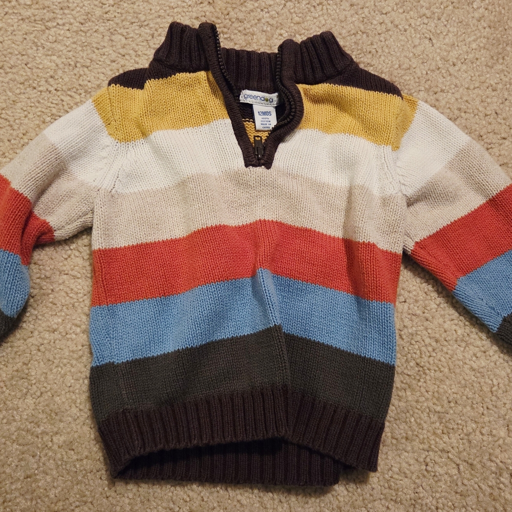 Greendog Brown and Yellow Knit Sweater